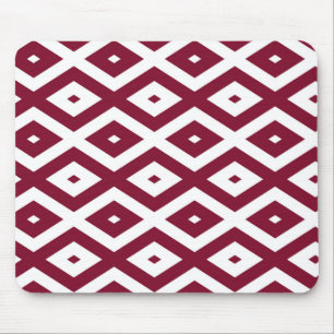 Tapis De Souris Motif de diamants de Bourgogne et blanc