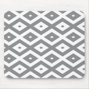 Tapis De Souris Motif de diamants gris et blanc