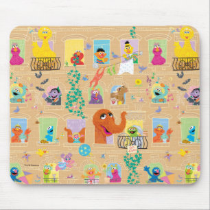 Tapis De Souris Motif de fenêtres d'appartement de Rue Sésame