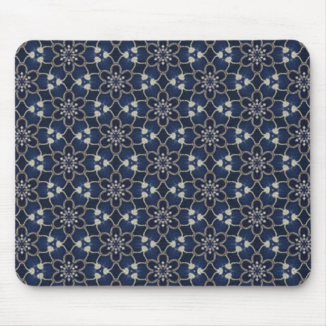 Tapis De Souris Motif de fleurs bleues de minuit (Devant)