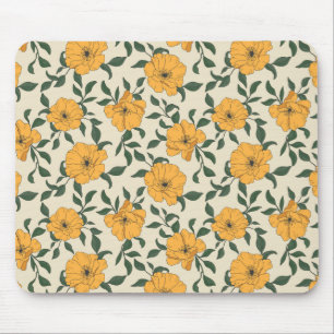 Tapis De Souris Motif de fleurs de crapaud orange