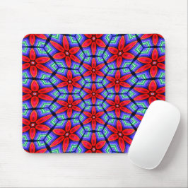 Tapis De Souris Motif de Fleurs de tissus rouges