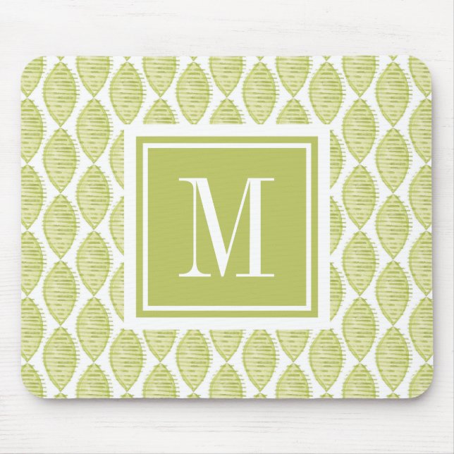 Tapis De Souris Motif de fleurs du monogramme | Hygge (Devant)
