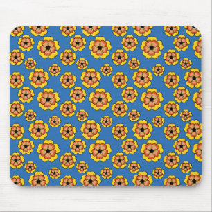 Tapis De Souris Motif de fleurs orange jaune