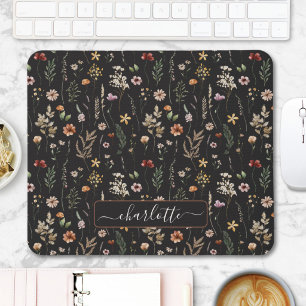 Tapis De Souris Motif de fleurs sauvages florales jolies aquarelle