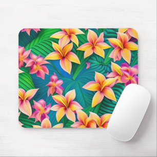 Tapis De Souris Motif de fleurs tropicales hawaïennes