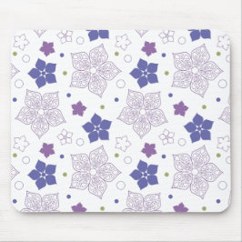 Tapis De Souris Motif de fleurs violet et vert