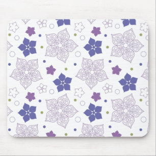 Tapis De Souris Motif de fleurs violet et vert