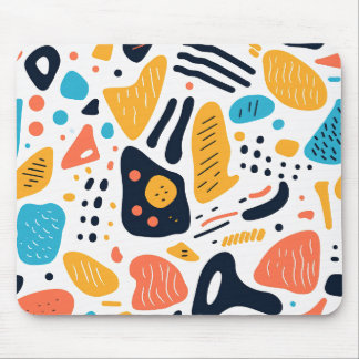 Tapis De Souris Motif de formes organiques de style Memphis abstra