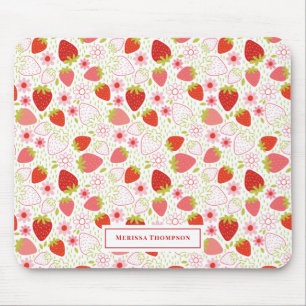Tapis De Souris Motif de fraise rouge cuite personnalisé