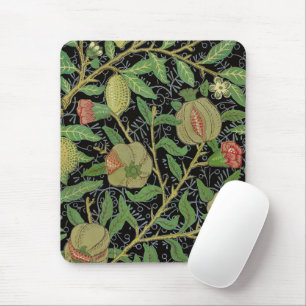 Tapis De Souris Motif de fruit de grenade sombre de William Morris