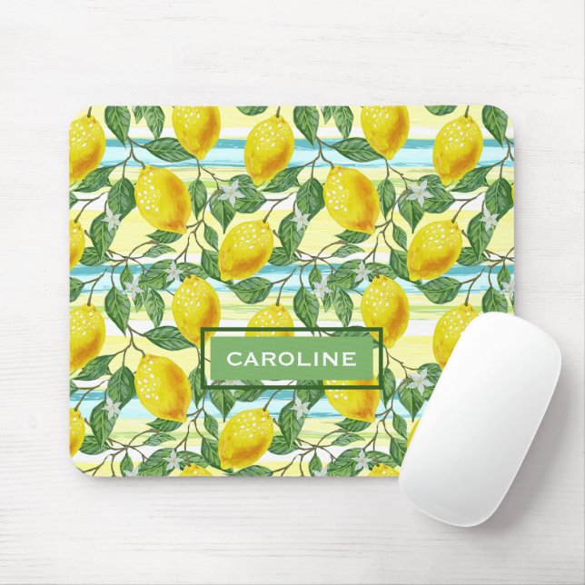 Tapis De Souris Motif de fruits de citron d'été Tropical Hip Perso (Avec souris)