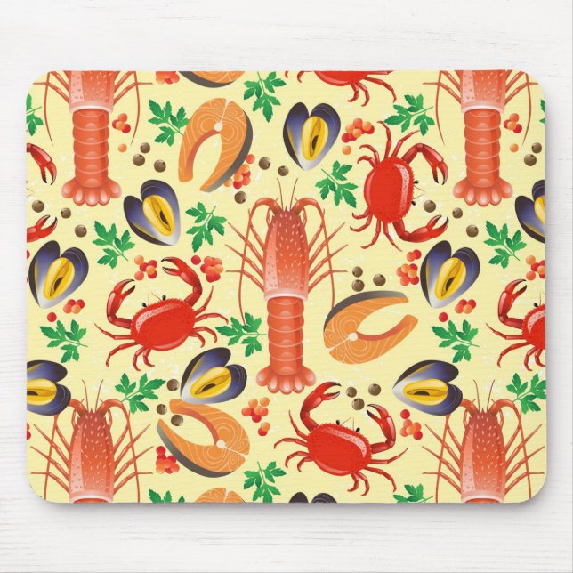 Tapis De Souris Motif de fruits de mer (Devant)