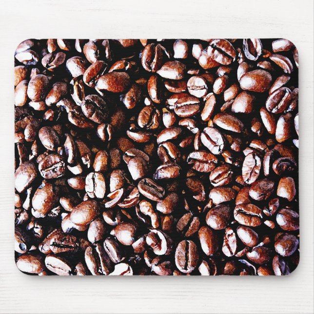 Tapis De Souris Motif de grains de café - rôti foncé (Devant)