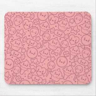Tapis De Souris Motif de Kawaii avec les gâteaux mignons
