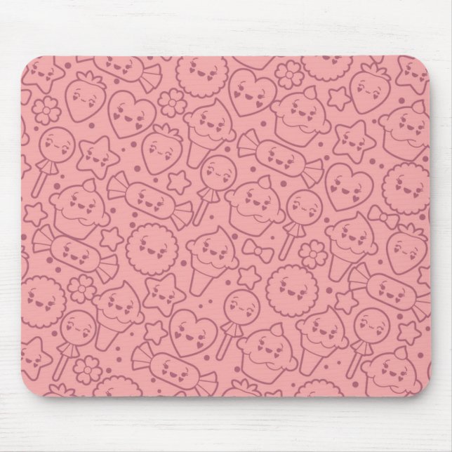 Tapis De Souris Motif de Kawaii avec les gâteaux mignons (Devant)