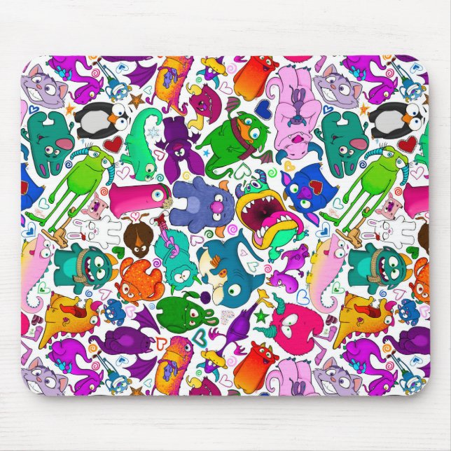 Tapis De Souris Motif de la ménagerie Monster (Devant)