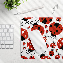 Tapis De Souris Motif De Ladybugs, Mignons Ladybugs, Red Ladybugs