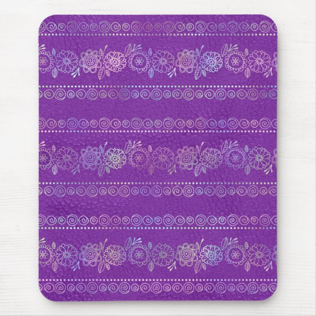 Tapis De Souris Motif de licorne bohème iridescent (Devant)