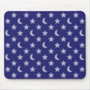 Tapis De Souris Motif de lunes et d'étoiles bleues