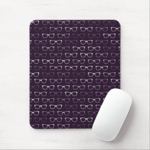 Tapis De Souris Motif de lunettes de vue mignonne pourpre Hipster