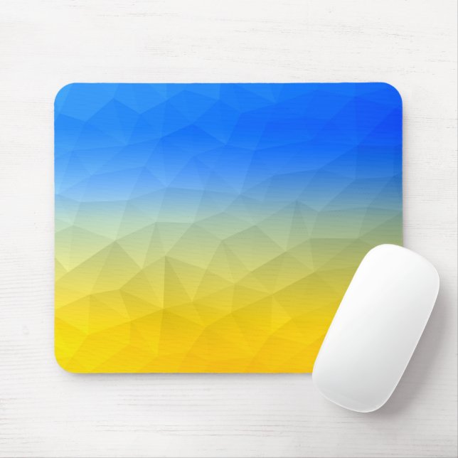 Tapis De Souris Motif de maillage géométrique bleu jaune Ukraine (Avec souris)