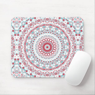 Tapis De Souris Motif de mandala aqua et cramoisi