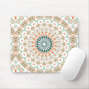 Tapis De Souris Motif de mandala moderne orange et vert