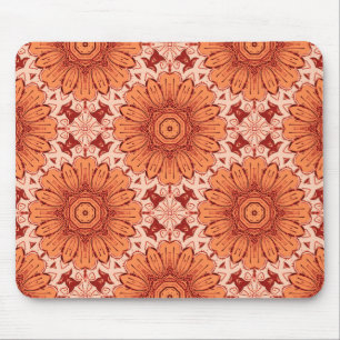 Tapis De Souris Motif de marguerite géométrique en Mandarin Orange