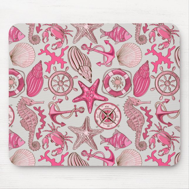 Tapis De Souris Motif de mer rose (Devant)