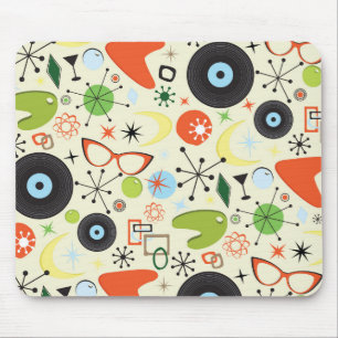 Tapis De Souris Motif de mode rétro des années 50 et 60