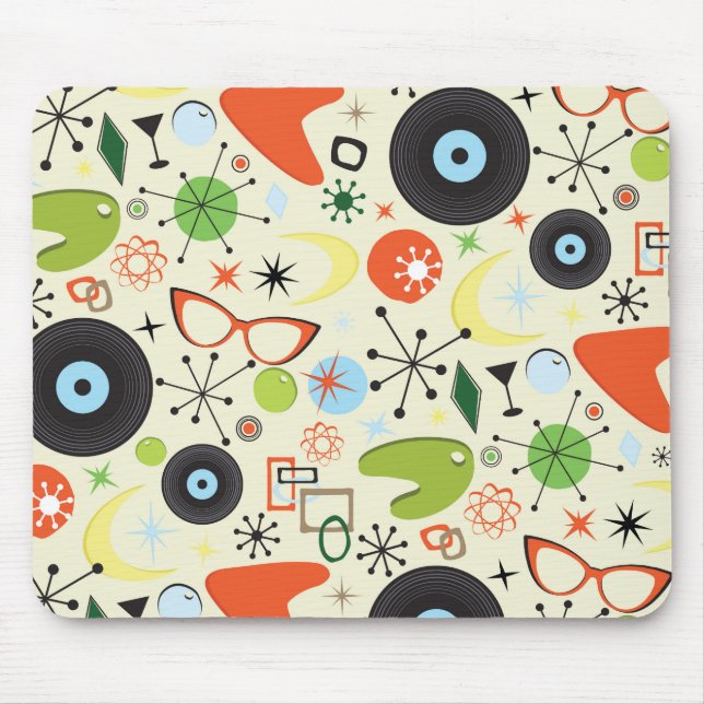 Tapis De Souris Motif de mode Vintage des années 60 du rétro 50 (Devant)