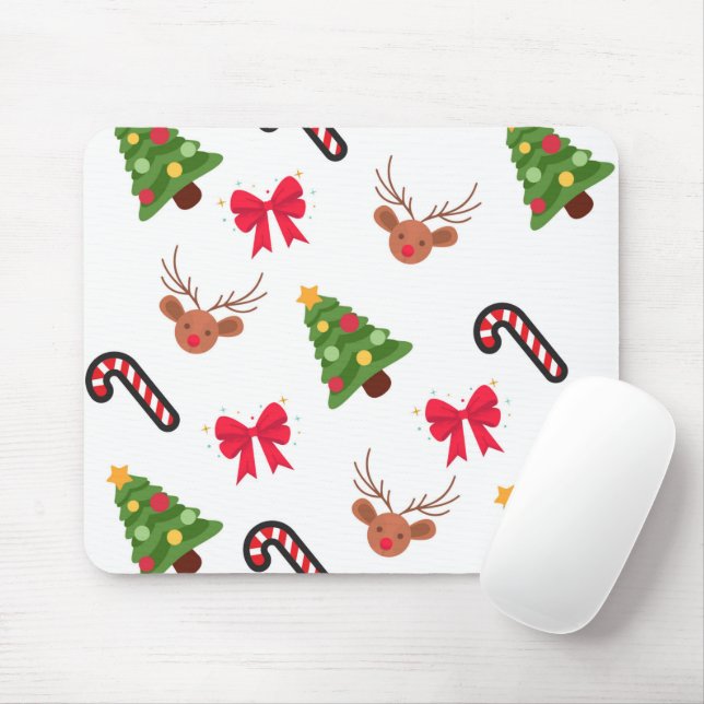 Tapis De Souris Motif de Noël (Avec souris)