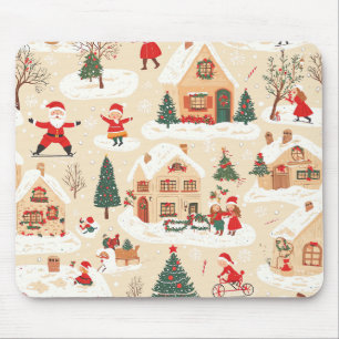 Tapis De Souris Motif de Noël vintage Woodland (19)