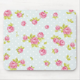 Tapis De Souris Motif de papier peint d'élégance des roses roses