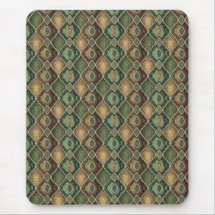 Tapis De Souris Motif de peau de serpent géométrique orné exotique