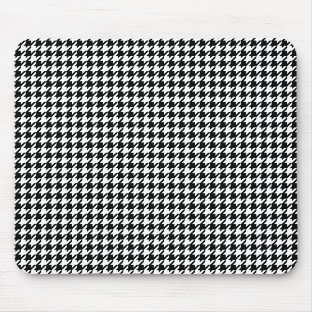 Tapis De Souris Motif de pied-de-poule - noir et blanc (Devant)