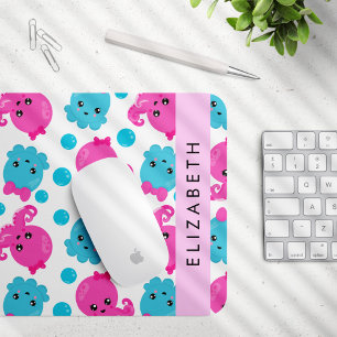 Tapis De Souris Motif de pieuvre, Pieuvre mignonne, Mer, Votre Nom