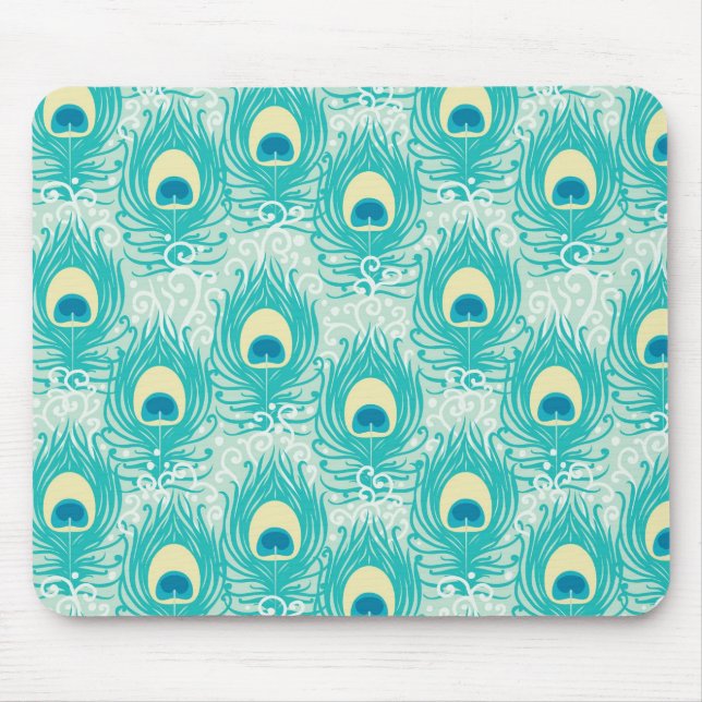 Tapis De Souris motif de plumes de paon (Devant)