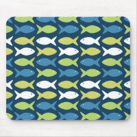 Motif de poisson mignon en bleu vert jaune et blan