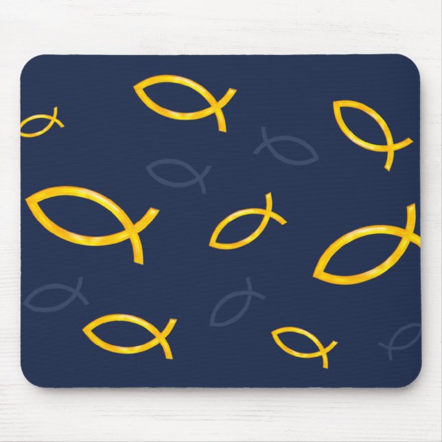Tapis De Souris Motif de poissons chrétiens éparpillés (Devant)