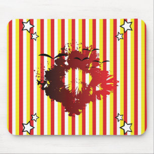 Tapis De Souris Motif de rayures tourbillonnantes grunge vintage c
