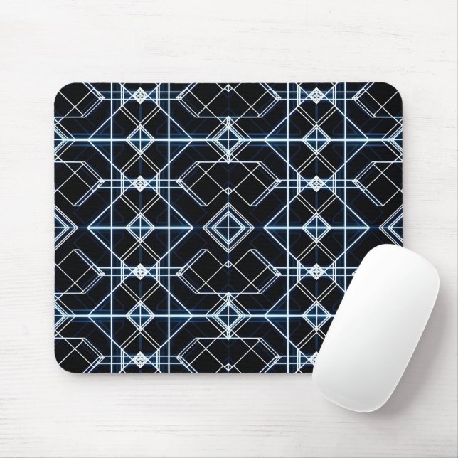Tapis De Souris Motif de réseau néon futuriste (Avec souris)