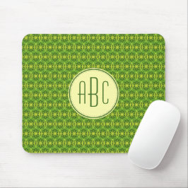 Tapis De Souris Motif de roue de bicyclette vert jaune Monogramme
