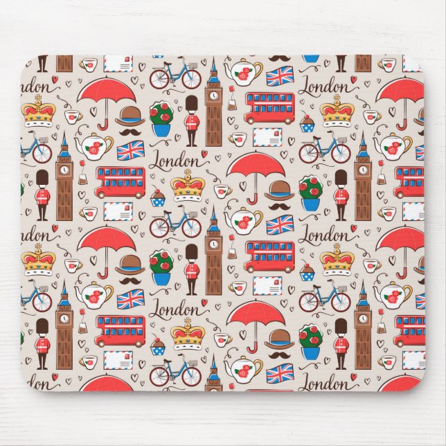 Tapis De Souris Motif de symboles de Londres (Devant)