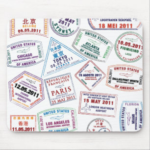 Tapis De Souris Motif de tampon de passeport Imprimer