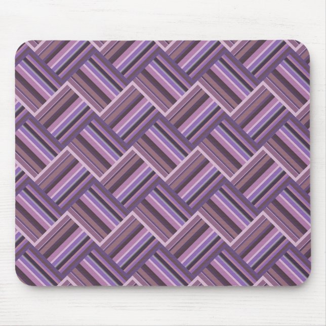 Tapis De Souris Motif de tissage diagonale rayures mauve (Devant)