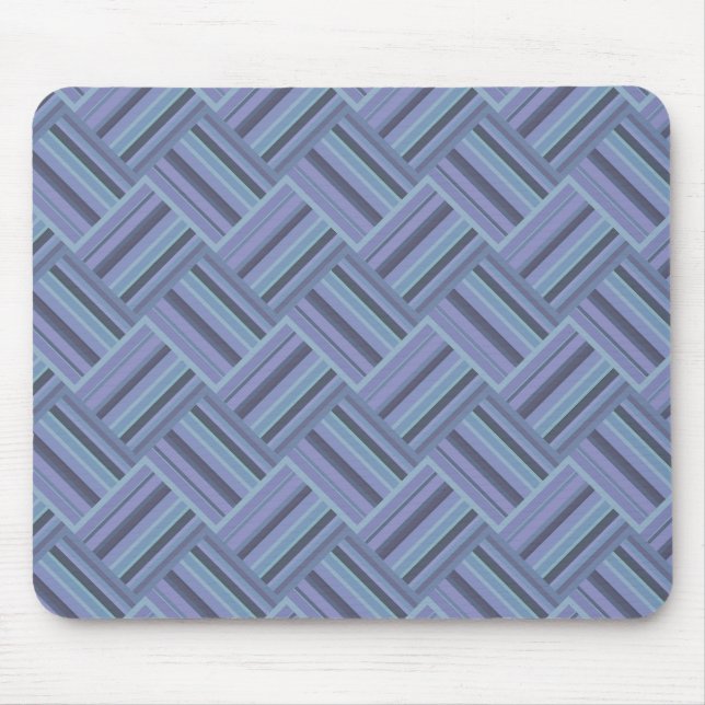 Tapis De Souris Motif de tissage en diagonale gris bleu (Devant)