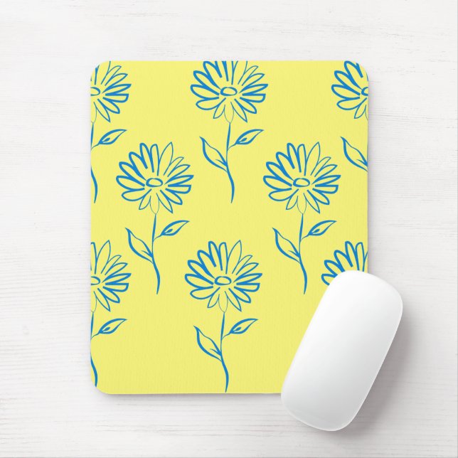 Tapis De Souris Motif de tournesol bleu (Avec souris)
