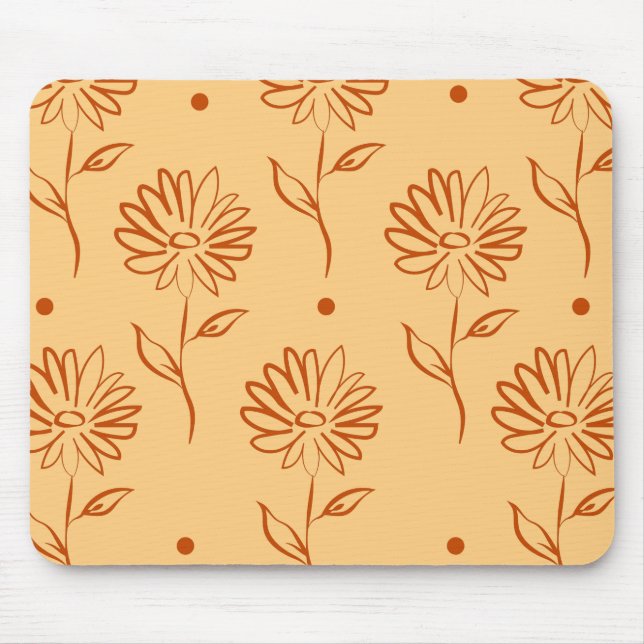 Tapis De Souris Motif de tournesol couleur Butterscotch (Devant)